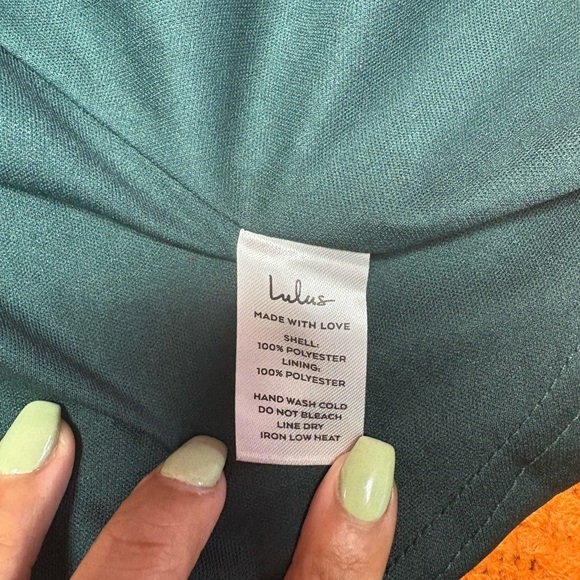 NWT Lulu's Green Fit and Flare Mini Dress with Flutter Sleeves - Picture 8 of 8